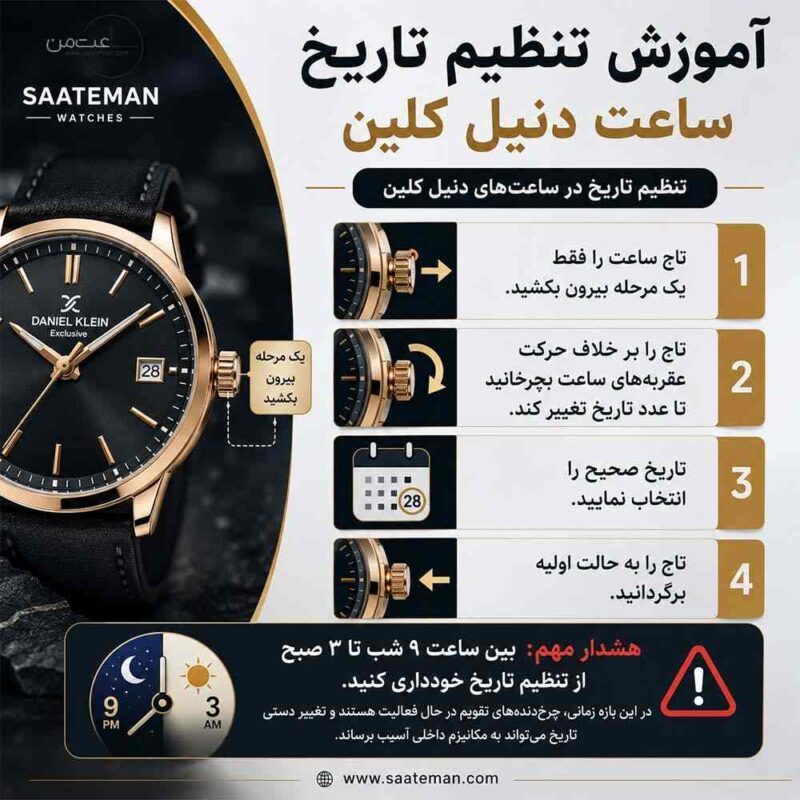 آموزش تنظیم تاریخ ساعت دنیل کلین